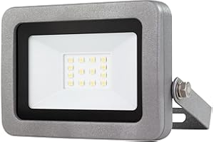 REV LED Strahler außen FLARE - IP65, LED Lampe 10W, 900lm, 6500K, Wandlampe - ideal für Hofeinfahrten, Garagen & Hauseingänge, silber