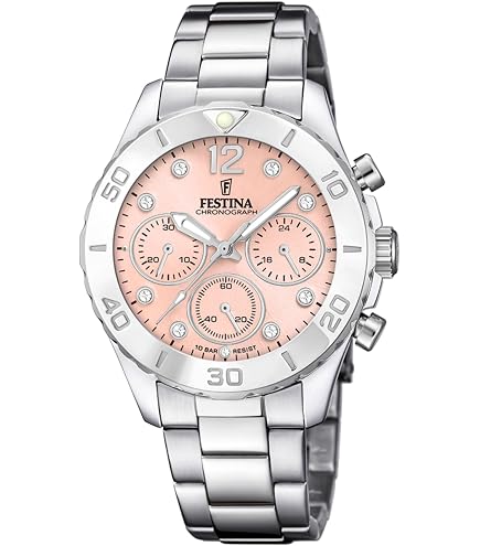 Montre Festina Femme F20639/8 Boyfriend Rainbow - Boîtier Acier Inoxydable Rose, Étanche 10 ATM