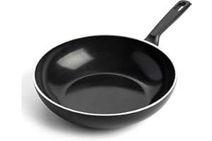 GreenPan Memphis Padella Wok in ceramica antiaderente sana da 30 cm/3,6 litri, senza PFAS, induzione, lavabile in lavastoviglie, nero