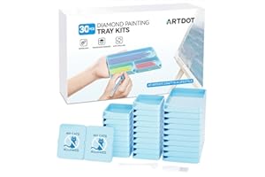 ARTDOT 30 Piezas apilables Diamond Painting Bandeja para Adultos, Accesorios de Pintura de Diamantes de Enclavamiento y Herramientas (Azul-10M20S)