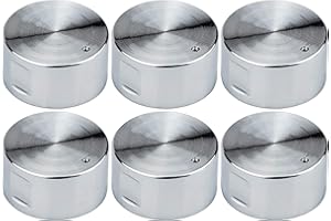 DESON Manopole forni, 6 Pezzi 6mm Pomelli, per Piano Cottura,Stufa Gas Universale, Controllo Adattatori per Superficie Cucina, Argento