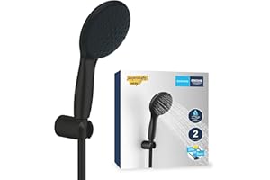 GROHE Vitalio 110, słuchawka prysznicowa z wężem i uchwytem, oszczędność wody, 8 l na min (słuchawka prysznicowa, 2 rodzaje strumienia, słuchawka prysznicowa z wężem prysznicowym 1,5 m, uchwyt z