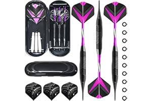 JTMKYO 1 jeu de fléchettes avec pointes en plastique, accessoires de jeu de fléchettes, fléchettes électroniques, fléchettes souples professionnelles (violet)