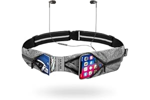 Akalas Running Belt, No-Bounce Waist Bag for Runners Women and Men fits iPhone 7 8 X 11, Sport Running Pouch Expandable Workout Fanny Pack