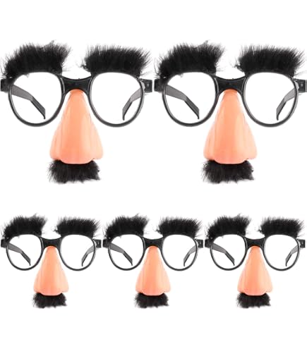 P‘TIT CLOWN Falsche Intello-Brille – Schwarz, Für Kostüme & Partys (Erwachsene, Unisex)