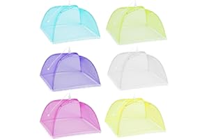 Pwsap 6Pack Coprivivande a Rete Pieghevole AntiInsetti Copri Alimenti Copertura Tende Ombrello Pop-up 17Pollici Tenda Copertura Alimenti Tenere all' Aperto Cibo Copertura Fuori Mosche, Bug, Zanzare