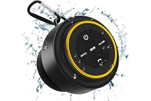 MR.LUYU Enceinte Douche Bluetooth Étanche, Haut-Parleur Bluetooth sans Fil Étanche IPX7 Enceinte Portable avec Ventouse Haut Parleur pour Salle de Bain, Piscine, Camping, Extérieur