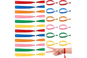 ANZOAT Eintrittsbänder Einlassbänder,60Pcs Wiederverwendbare Event Armbänder mit Kunststoffverschlüssen,Verstellbare Stoff Einlassbändchen für Konzerte Aktivitäten Parteien Wettbewerb（6 Farben）