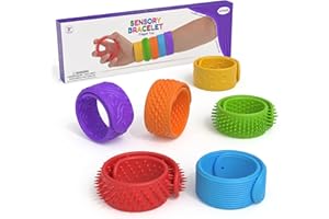 Bambebe Braccialetti Fidget per Bambini – Set da 6 Giocattoli Sensoriali in Silicone, Antistress per Autismo, ADHD, Bisogni Speciali, Perfetti per Scuola, Ufficio e Viaggio