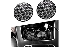 BESULEN Car Cup Holder Coaster, 2 PCS Carbon Fiber Non-Slip Embedded Coasters, Universal 2.75 Inch Cup Holder Insert Coaster Pad, Sports Racing Durable Drink Mat, Car Interior Accessories