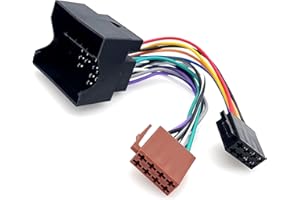 JZK Voiture connecteur d'adaptateur radio ISO, adaptateur ISO de faisceau de câbles stéréo de voiture à 16 broches pour VW Golf BMW Ford C-Max Transit Kuga