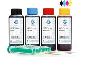 OCTOPUS 4x 100 ml di inchiostro per stampanti Pure Ink compatibile per cartucce per stampanti HP 300, 364, 920, inchiostro per stampanti per HP Deskjet 3070 A, 3070, 3520, 3521, 3522, 3524, D 1600, D 1658,...