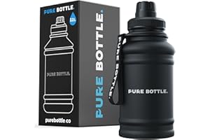 Pure Bottle Metal Water Bottle - Large Stainless Steel Water Bottle - Super Strong & Leak Proof - for Gym, Sports, Running - Steel Water Bottle - Half Gallon Water Bottle - Gym Keg - 2.2L bottle
