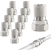 2 Adaptateurs Antenne TV Angle 90° - Fiche IEC Mâle/Femelle - Argent - Pour Espaces Reduits