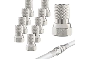 CERIOLL F-Connector 7mm, Connecteur F, 10 PCS Prise F, Adaptateur Antenne TV, Prise Antenne TV, Fiche Antenne TV, Câble Type F, F Connector, Prise Coaxial TV, Fiche Coaxiale TV, F Type, Cable Coaxial Fiche F