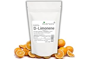 Nutrics® D Limonene 750mg Natural Citrus Peel 90 V Capsules (1 Month Supply) - Free from fillers, Binders & Bulking Agents - Suitable for Vegan Vegetarian