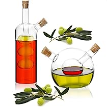 Porta Olio E Aceto Relaxdays 2in1 - Vetro, 375ml+50ml, Tappo Sughero - Foto 5