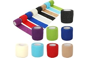 Aselected 8 Rolls Of Self-Adhesive Bandage Wrapped In Color, Sports Elastic Breathable Condensed Bandage Wrapped In Roll Bandage Self-Adhesive Winding Elastic Bandage