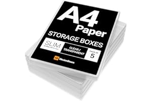 WestonBoxes A4 Slim Plastic Presentation or Storage Boxes for A4 Paper (Clear/Transparent, Pack of 5)