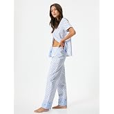 Pijama Altı Desenli D&uuml;z Pa&ccedil;a Pamuklu