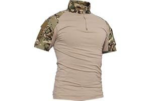 LILYCHAN LiliChan Tactical Short Sleeves Herrenhemden Military Shirt Outdoor Shirt Tactical Combat Shirt mit Reißverschluss