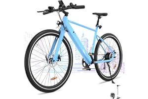 ELEKGO Electric bike, electric commuter bike, with 36V 12Ah removable battery, aluminum alloy frame, 7-speed electric mountain bike, adult mountain bike electric bike, a range of 40-80km