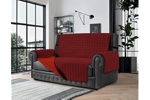 BANZAII TEXTILE INNOVATOR ONLINE Banzaii Copridivano 3 Posti Antimacchia, Salvadivano Trapuntato Bicolore Bordeaux/Rosso per Seduta da 170 a 195 cm