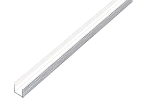 GAH-ALBERTS Alberts 488949 Perfil en U, Autoadhesivo, Aluminio, diseño de acero inoxidable, claro, 1000 x 10 x 10 mm