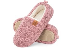 EverFoams Women's Fuzzy Full Slippers Soft Comfy Faux Shearling Memory Foam Indoor House Shoes