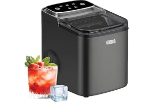 EpicArma Portable Ice Maker Machine for Countertop – 1.2L Water Tank, Makes Bullet Ice in 7.5 Minutes, 12kg/24H, Self-Cleaning, Compact Electric Ice Maker for Home, Kitchen, Bar & Office (Grey)