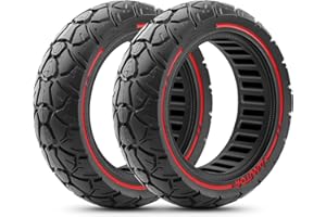 Amitor 10x3 Pollici Ruota Piena Monopattino per Kugoo M4 Pro, Gomma Piena Monopattino 10 Pollici, 80/65-6.5 Ruote di Ricambio Antiforatura, 255x80 Pneumatico Solido Offroad (Fessura 53.5), 2PCS