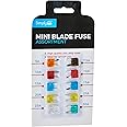Simply BF820 Mini Blade Fuse Assortment - Set of 10 - Ideal for Vehicle Use, 10 Pieces and 7 Types 5A 7.5A 10A 15A 20A 25A 30A Multi-Function Car fuse