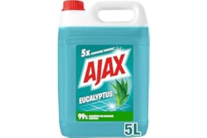 AJAX - Nettoyant Multi-Usage Fraicheur Eucalyptus – 5 actions nettoyantes – élimine instantanément la saleté – dégraisse – redonne de l'éclat – désodorise – rafraîchit – efficace à l'eau froide -5L