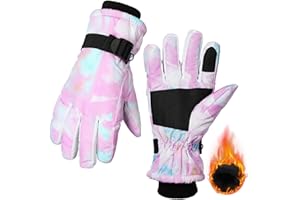GEKMOR Women Waterproof Ski Gloves, Winter Touchscreen Thermal Gloves with Fleece, Windproof Snowboard Gloves for Skiing Running Bike Riding Hiking Motorcycle and Cycling Outdoor Activity