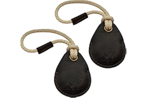 NY NEYYOS NEYYOS - Airtag Anhänger aus Echtem Leder, Air Tag Tracker, Hülle Tragbar & Schlüsselanhänger, Schutzhülle Schlüsselfinder, Holder, Keychain Halter Case ([2er Pack Kaffee], A)