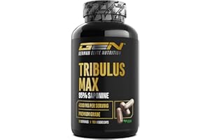 GEN GERMAN ELITE NUTRITION Tribolo Max - 180 Capsule - Dosaggio elevato con 4500 mg per dose giornaliera - Premium: 95% di saponine - Estratto puro di Tribolos Terrestris 10:1 - Senza additivi inutili, vegano