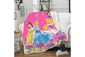 Goplnma Princess, coperta Cenerentola e Belle, coperta in pile Rapunzel Ariel e Jasmine, extra large (100 x 140,4)