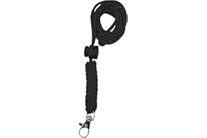 DOGCATZ Tough Paracord Neck Lanyard for Dog Whistles & Clickers, ID, Keys, Braided Knot (Black)