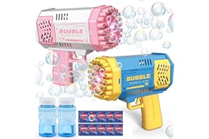 JONEG Toys for 3-8 Year Olds Kids Girls: 2 Pack Bubble Gun Bubble Machine for Boys Kids Gifts for Age 3 4 5 6 7 8 Years Old Girls Boys Birthday Toy for Toddlers Ages 3-8 Outdoor Garden Bubble Maker