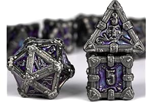 HKDZ Metal DND Dice 7pcs Role Playing d&d dice,Dice Set D20 D12 D10 D8 D6 D4,Metal dice for Pathfinder Warhammer MTG RPG Board Games