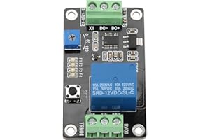 LAZMIN Retard de la minuterie Relais Relais autobloquant Retard Activé Minuterie Super 555 DC 5V/12V/24V avec retard ON, retard OFF, fonction auto-bloquante et délai de déclenchement(DC12V)