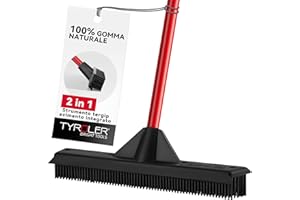 TYROLER BRIGHT TOOLS Tyroler 2 in 1 Tira Acqua & Scopa in Gomma | Testa di 33 cm Scopa Gomma per Pavimenti | Manico Antiruggine di 140 cm in Acciaio Inox e Resistente alla Ruggine | Perfetto per Tutte le Superfici