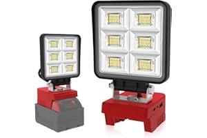 T-SUN Cordless LED Work Light for Milwau-kee 18V/20V Battery, 48W 5200LM Flood Light with Low Voltage Protection & USB-C Charging, Job Site Lighting for Emergency Workshop Garage (No Battery)