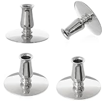 NKlaus 12x Kerzenhalter Aus Messing Vernickelt – Für Dünne Altarkerzen Bis 0,9 Cm | Ideal Für Hochzeit & Dekoration