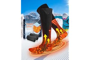 2024 Upgraded Heated Socks, Eventek 7.4V Rechargeable Heated Socks for Men Women, 360° Heating Electric Socks with 3 Levels Heat Settings, Washable Electric Heated Socks for Ski Hunting Hiking