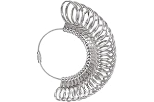 BPTRKOM 1 Set di Misuratori per Anelli- Misuratore di Anelli Professionale, Anelliera in Metallo con Misure anglosassoni dalla 0 alla 13, Finger Gauge Utensili Kit per Gioielli