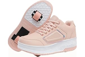 Mateju Kids Roller Skate Shoes for Boys Girls, Skateboarding Skates Outdoor Parkour Shoes Unisex Retractable Skating Sneakers Shoes for Children's Park Sports Walking