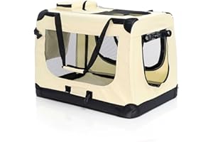 Fudajo Bolsa de Transporte Plegable Beis Mascotas Perro Gato Talla XL (82x56x58cm) Transportín Manta