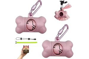 YUCHIYA Hundekot Pickup Taschen Halter Spender mit Standard-Größe Duft Doggy Abfallbeutel und Karabiner mit Sicherheitsschloss Plus Klettverschluss Nie wieder an der Leine verlieren