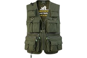 SUSHIMIAN Gilet da Pesca da Uomo Multi-Tasche Giubbotti Senza Maniche da Lavoro Gilet da Caccia Fotografia Gilet Sportivo da Trekking